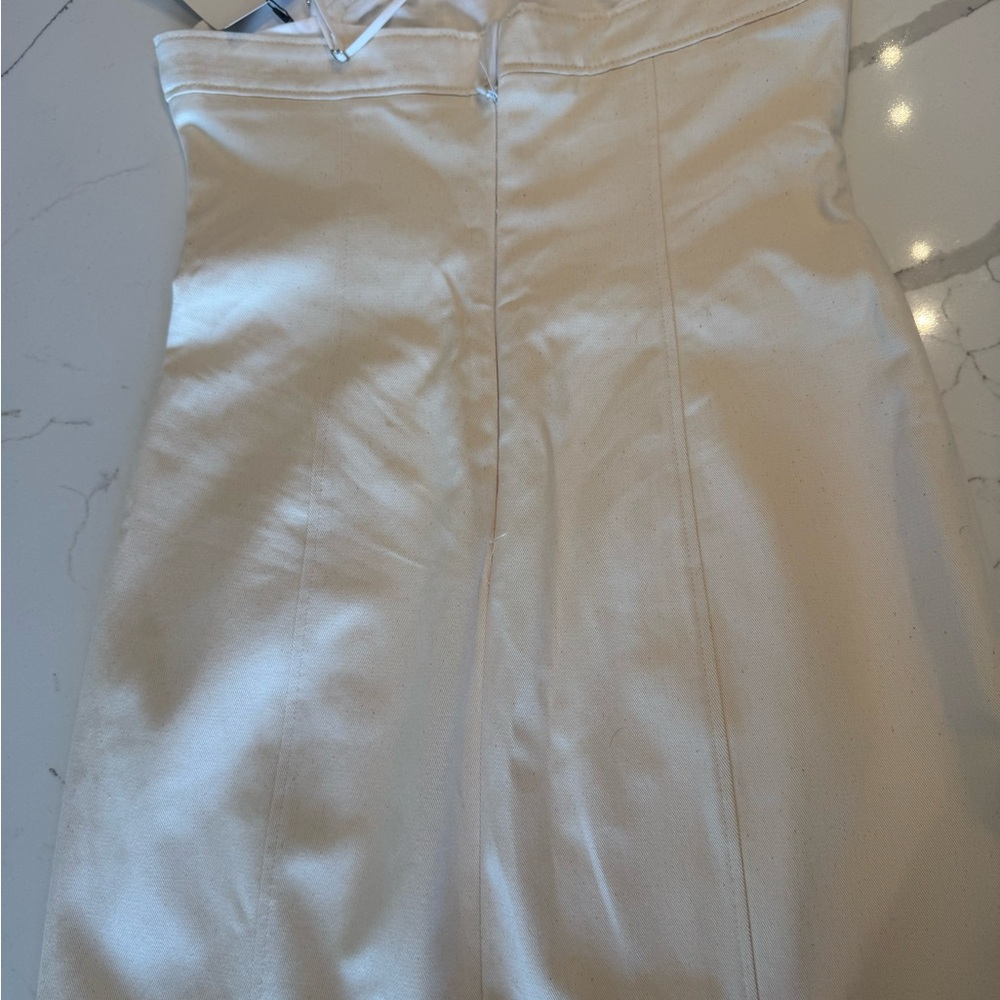ZARA NWT Strapless White Mini Dress with Adjustable Straps - Picture 7 of 9